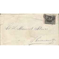 G)1887 PERU, COAT OF ARMS, CIRCULATED COVER TO HUANCAVELICA, XF