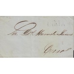G)1846 PERU, LINEAL LIMA BLACK CANC., CIRCULATED COMPLETE LETTER, INTERNAL USAGE