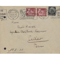 G)1935 GERMANY, PERU INBOUND FLIGHTS, MOTHER & CHILD,CIRCULATED FRONT COVER FROM