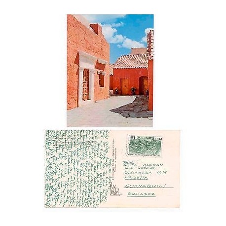 E) 1975 PERU, WITH CENTRO MINERO GREEN STAMP. POST CARD 