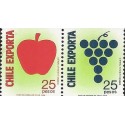 E)1989 CHILE, CHILE EXPORTS FRUITS, APPLE, GRAPE, MNH