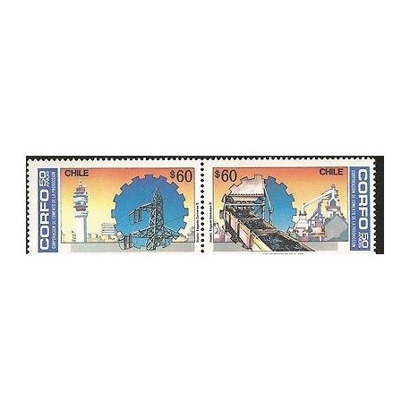 E)1976 CHILE, 50 YEARS OF COPPER INDUSTRY, PRODUCTION, MNH