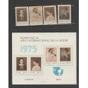 O) 1975 CHILE, INTERNATIONAL YEAR OF THE WOMAN, MOTHER, SET AND SOUVENIR, SLIGHT