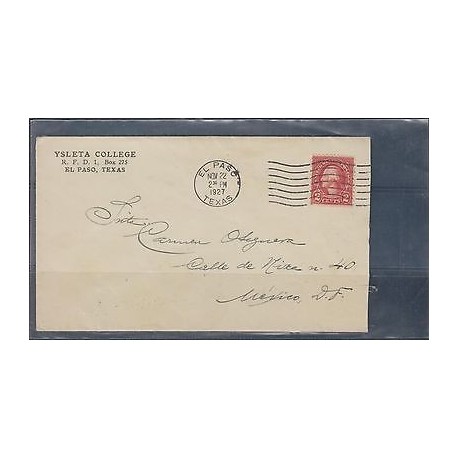 O) 1927 UNITED STATES -USA, 2 CENTS - WASHINGTON, COVER FROM EL PASO TEXAS TO ME