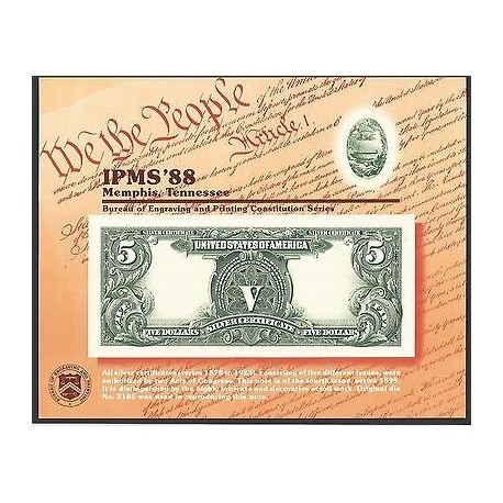O) 1988 UNITED STATES - USA, MODERN PROOF BANKNOTE, 5 DOLLARS - AGRICULTURE -