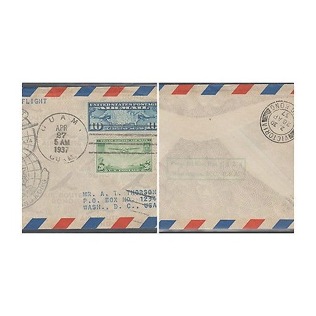 O) 1937 UNITED STATES - USA, FIRST TRANS PACIFIC FLIGHT-10 CENTS, AIRPLANE - 20