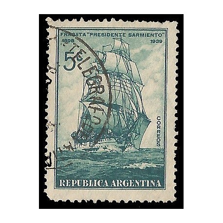 E)1939 ARGENTINA, FRIGATE PRESIDENT SARMIENTO, SAILBOAT, USED