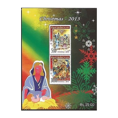 E)2013 SRI LANKA, CHRISTMAS, RELIGION, MINISHEETS, MNH