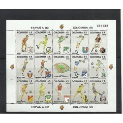 O) 1982 COLOMBIA, SOCCER WORLD CUP SPAIN 1982 - FOOTBALL, BLOCK MINT