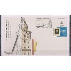 O) 2015 SPAIN, THE FIRST PICASSO- CORUÑA, PAINTING, FDC XF