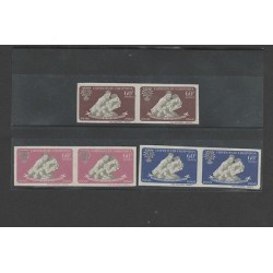O) 1959 COLOMBIA, SET OF PROOFS IMPERFORATE, WORLD YEAR OF REFUGEES, FAMILY