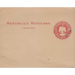 G)1899 MEXICO, EAGLE, RED POSTAL STATIONARY PROOF NEWSPAPER WRAPPER "MUESTRA", X