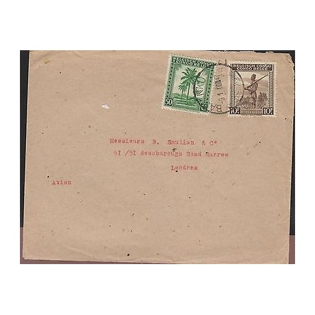 O) 1947 CONGO, RANGER FORESTRY AGENT, TREE - PALM OIL, COVER TO LONDON, XF
