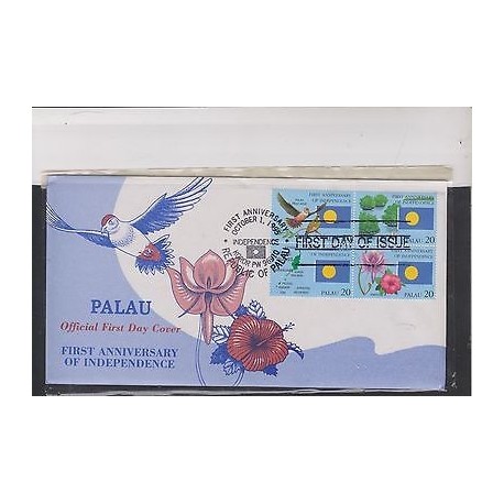 E) 1995 PALAU, FIRST ANNIVERSARY OF INDEPENDENCE, FLORA, FAUNA AND ISLANDS