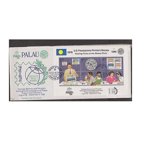 O) 1988 PALAU, POSSESSIONS PHLATELIC SOCIETY 1978, HOSTING AT THE STAMP SHOW, PR