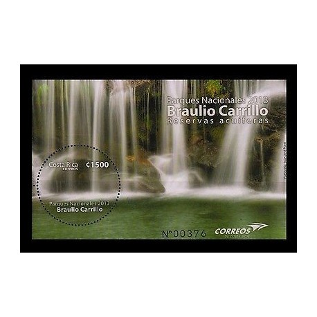 E)2013 COSTA RICA,BRAULIO CARRILLO, NATURAL PARK, WATER RESERVE, SOUVENIR SHEET