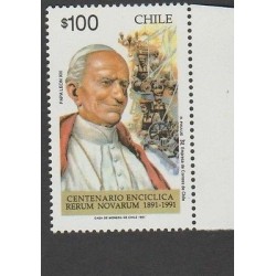 O) 1991 CHILE, POPE LEON XIII - CENTENARY OF THE ENCYCLICAL 1981-1991, MNH