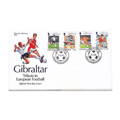 G)1992 GIBRALTAR, TRIBUTE TO EUROPEAN FOOTBALL, DENMARK & GERMANY, WEST GERMANY 