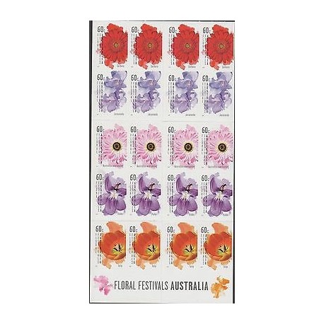 O) 2011 AUTRALIA, FLOWERS, FESTIVAL, ADHESIVES - STICKERS, XF