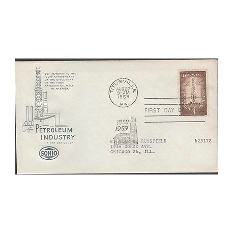 O) 1959 UNITED STATES-TITUSVILLE, OIL-PETROLEUM INDUSTRY, PLATFORM, FDC USED TO 