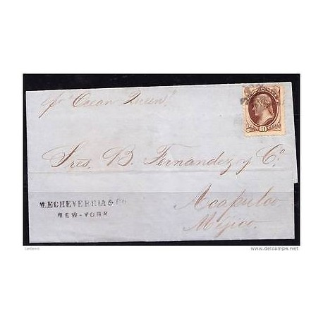 RB)1857 USA,MARITIME MAIL BY “OCEAN QUEEN”, TO ACAPULCO.