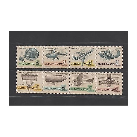 O) 1967 HUNGARY, KITE 1617, AIRPLANE 1911, HELICOPTER, 1918, ZEPPELIN 1897, SET