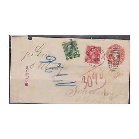 O) 1902 PUERTO RICO, US OCCUPATION IN PUERTO RICO, POSTAL STAT WITH UPRATED, 1 C