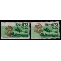 E) 1973 BRAZIL, SANTOS DUMONT ERROR IN GREEN XF MNH 