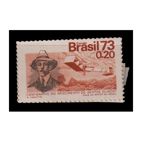 E) 1973 BRAZIL, SANTOS DUMONT PROOF IN ORANGE XF MNH 