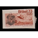 E) 1973 BRAZIL, SANTOS DUMONT PROOF IN ORANGE XF MNH 
