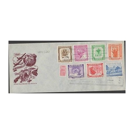 O) 1950 COLOMBIA, FLORES - ORCHIDS, COLONIAL EMAIL - ARCHITECTURE, 75TH ANNIVERS