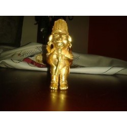 O) COLOMBIA, MAN FLUTE , TUMBAGA DETAILS ABOUT COPPER AND GOLD ALLOY, COLUMBIAN