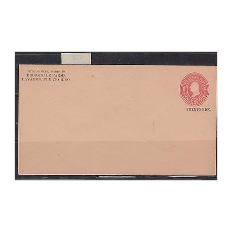 O) 1900 PUERTO RICO, US OCCUPATION IN PUERTO RICO, POSTAL STATIONARY N°17- 2 CE