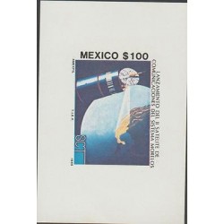 O) 1985 MEXICO, RELEASE, MORELOS SATELLITE COMMUNICATION SYSTEM, SOUVENIR MNH