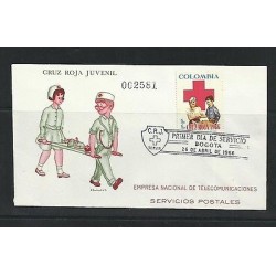 O) 1966 COLOMBIA, RED CROSS, FDC XF