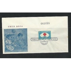 O) 1967 COLOMBIA, RED CROSS, FDC SLIGHT TONED, XF