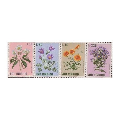 E) 1971 SAN MARINO, FLOWERS SET, MNH 