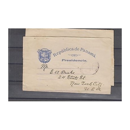 O) 1900 PANAMA ( CIRCA), COAT OF ARMS, REPUBLIC OF PANAMA PRESIDENCIA., POSTAL S