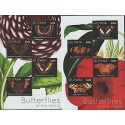 O) 2012 GUYANA, BUTTERFLIES, OF THE WORLD, FLOWERS, SOUVENIR FOR 2, MNH