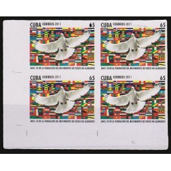 B)2011 CARIBBEAN, PROOF B/4, BIRD OF PEACE, COUNTRIES, FLAGS, 5O ANNIVERSARY