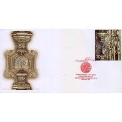 G)2015 MEXICO, LAMPS-ARCHWAYS-POSTAL PALACE'S INTERIOR WALL, FDC