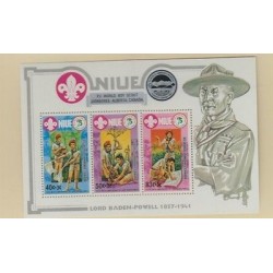 O) 1983 NIUE, SCOUTS, FOUNDER OF WORLD SCOUT MOVEMENT BADEN POWELL, XV WORLD BOY