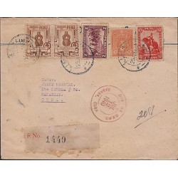 G)1940 PERU, CRAFTS-PIZARRO-LEGUIA, CIRCULATED CERTIFICATED COVER TO CARIBE, REC