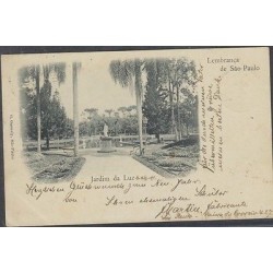 O) 1901 BRAZIL, SAO PAOLO, POSTCARD JARDIM DE LUZ, TO PASSAU GERMANY XF 