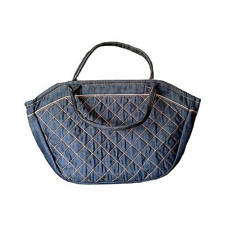 casual handbag, medium size, zipper closure,pockets1 ext and 2 inside,denim fabr