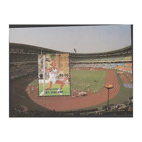 O) 1988 ST VINCENT, OLYMPIC GAMES, SEOUL-SOUTH KOREA, HIGH JUMP, SOUVENIR MNH