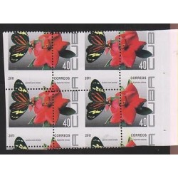 O) 2011 CARIBE, ERROR PERFORATION, CROSS-POLLINATION, BUTTERFLY - LYCOREA CERES,