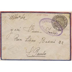 O) 1936 BRAZIL, CIRCULATED COVER WITH OVAL VIOLET, INTERNAL CENSORSHIP TO SAO PA