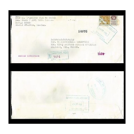 B) 1996 MEXICO, MEXICO EXPORTA BEES, CERTIFIED MAIL, REGISTERED CIRCULATED COVER