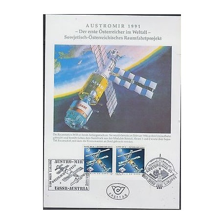 O) 1991 AUSTRIA, ASTRONOMY, SATELLITE MIR, MAXIMUM CARD XF